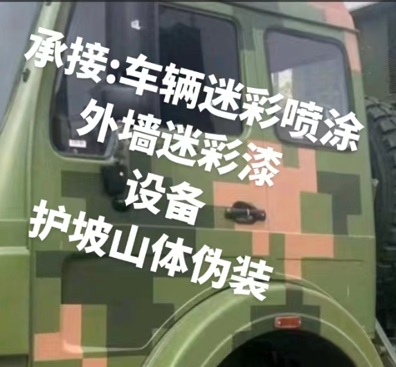 来宾外墙和地面的迷彩漆施工